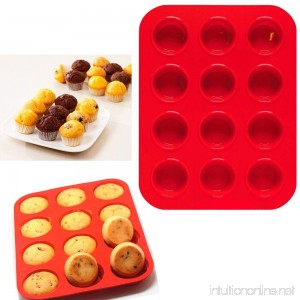 2 Mini Muffin Silicone 12 Cup Cavity Cookie Cupcake Bakeware Pan Soap Tray Mold - B01HOVUP3Y